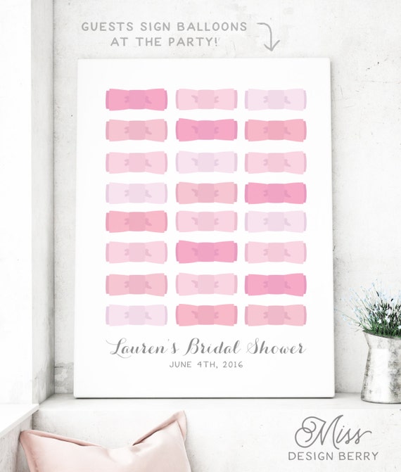 Preppy Bridal Shower Guest Book Canvas Fun Bridal Shower