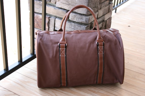 Monogrammed Mens Duffel Bag Personalized Brown by DoubleBMonograms