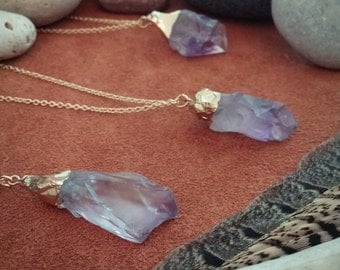 Athena // Amethyst Necklace // Crystal Necklace // Boho Necklace // Stone Necklace // Hippie Necklace // Bohemian // Spiritual // Gold