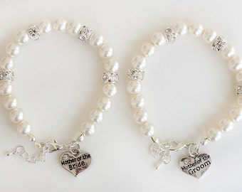 Set of 2 mother of the bride mother of the groom jewelry, mother gift, mother of the bride bracelet, mother of the groom bracelet