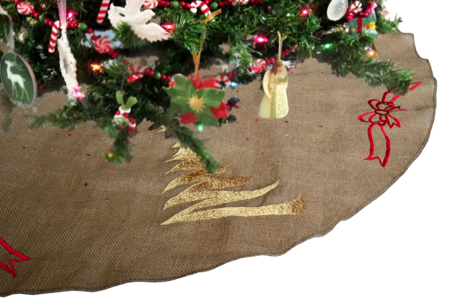 christmas tree skirt burlap embroidered christmas holiday christmas tree skirt burlap embroidered christmas holiday