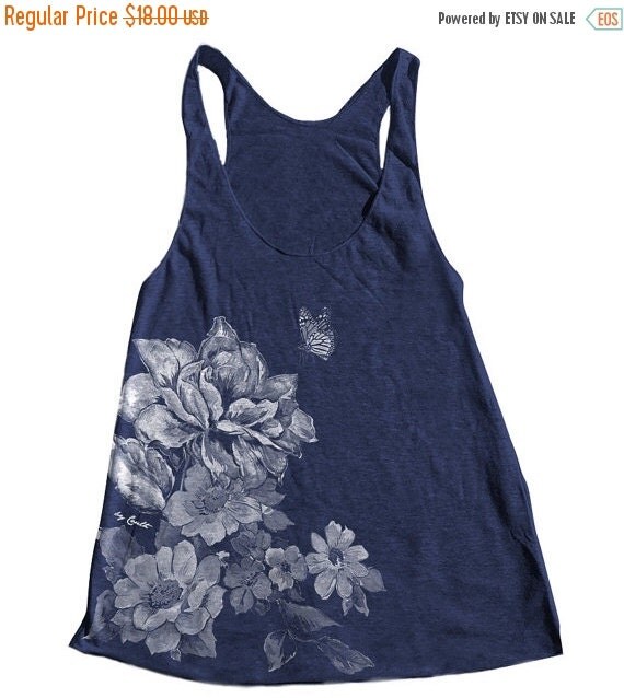 MEMORIAL DAY SALE Flower Print Tank Top American by Couthclothing