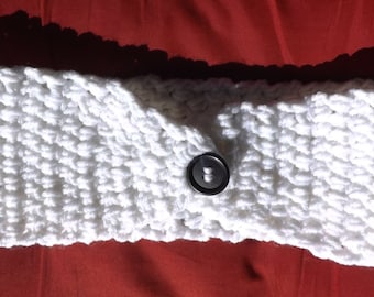 Crochet earwarmer White ear warmer crochet headband White crochet head band
