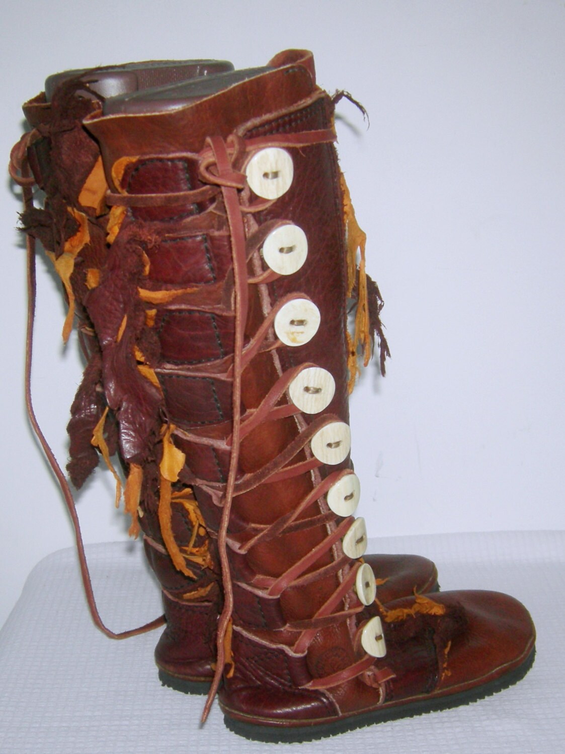 FOOTLOOSE Moccasin Boots Aspen Buffalo Skin Leather