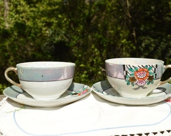Takito Japanese porcelain teacups and saucers