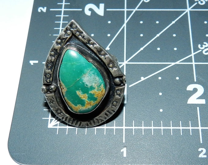 Navajo Nevada Turquoise Ring, Old Pawn Ring, 9.5, Vintage Green Turquoise Ring, Native American Jewelry Jewellery, Southwestern