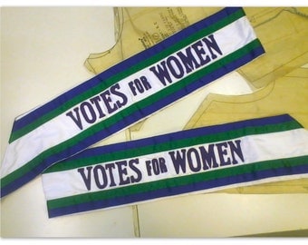 Vintage Suffragette Costume / Banner / Sash 'Votes For Women' Edwardian Costume