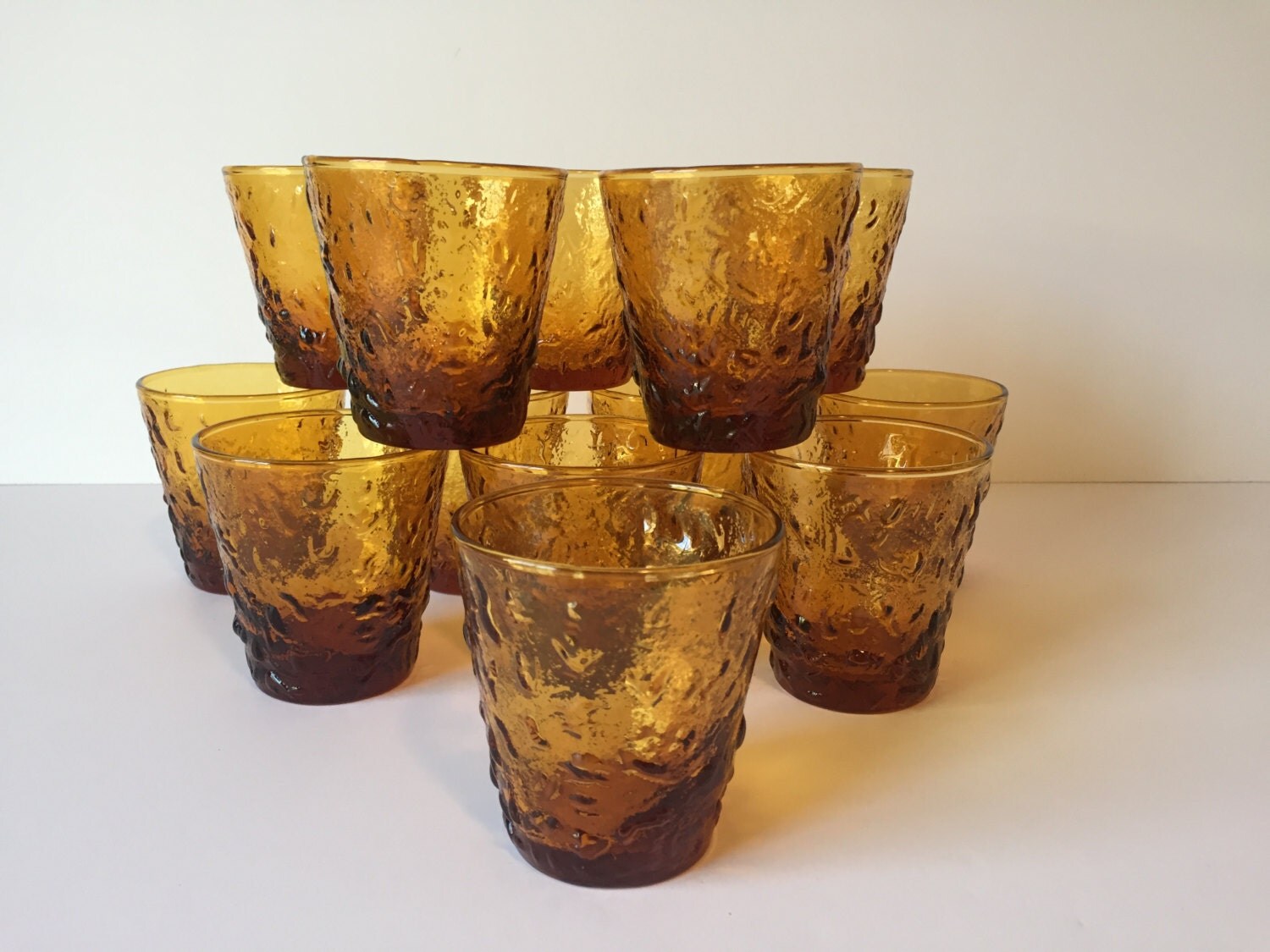 Vintage Amber Lowball Glasses Vintage Barware Milano Lido