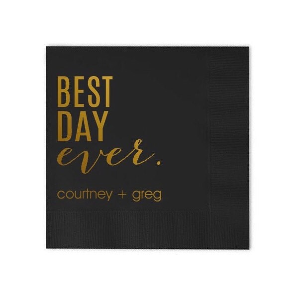 Custom Best Day Ever Party Napkins by GraciousBridal on Etsy