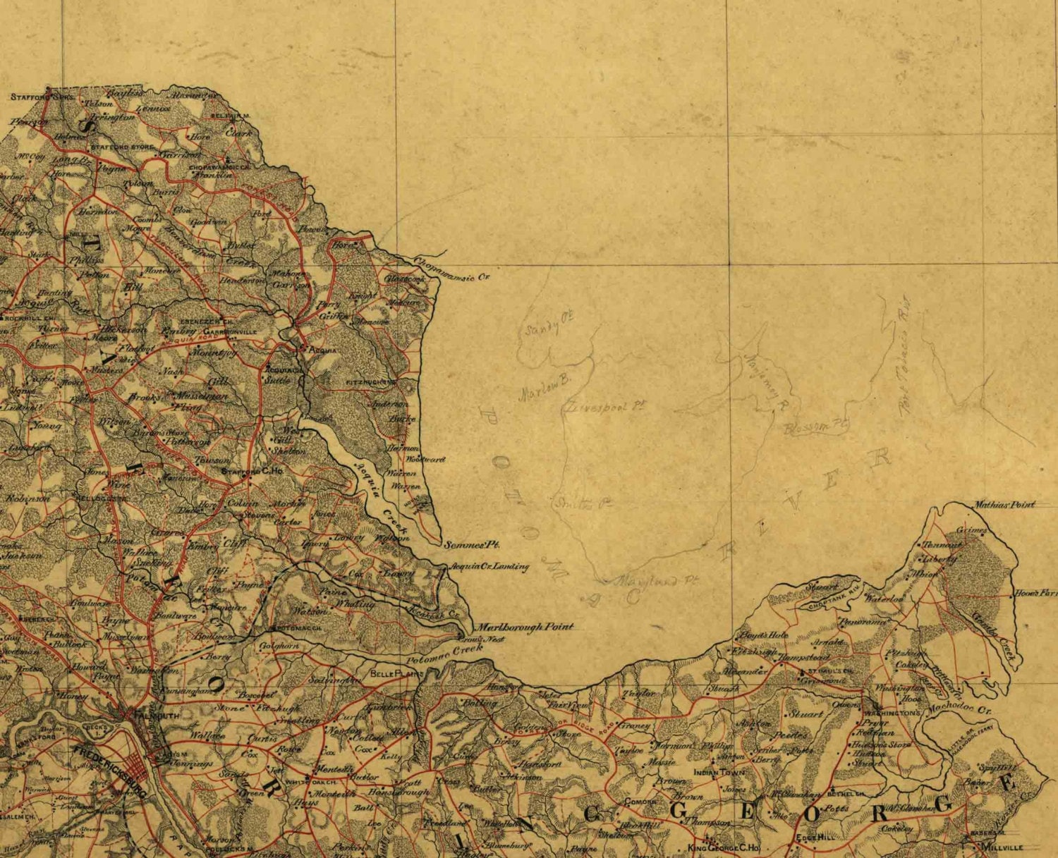 King County Virginia 1864 Old Wall Map With