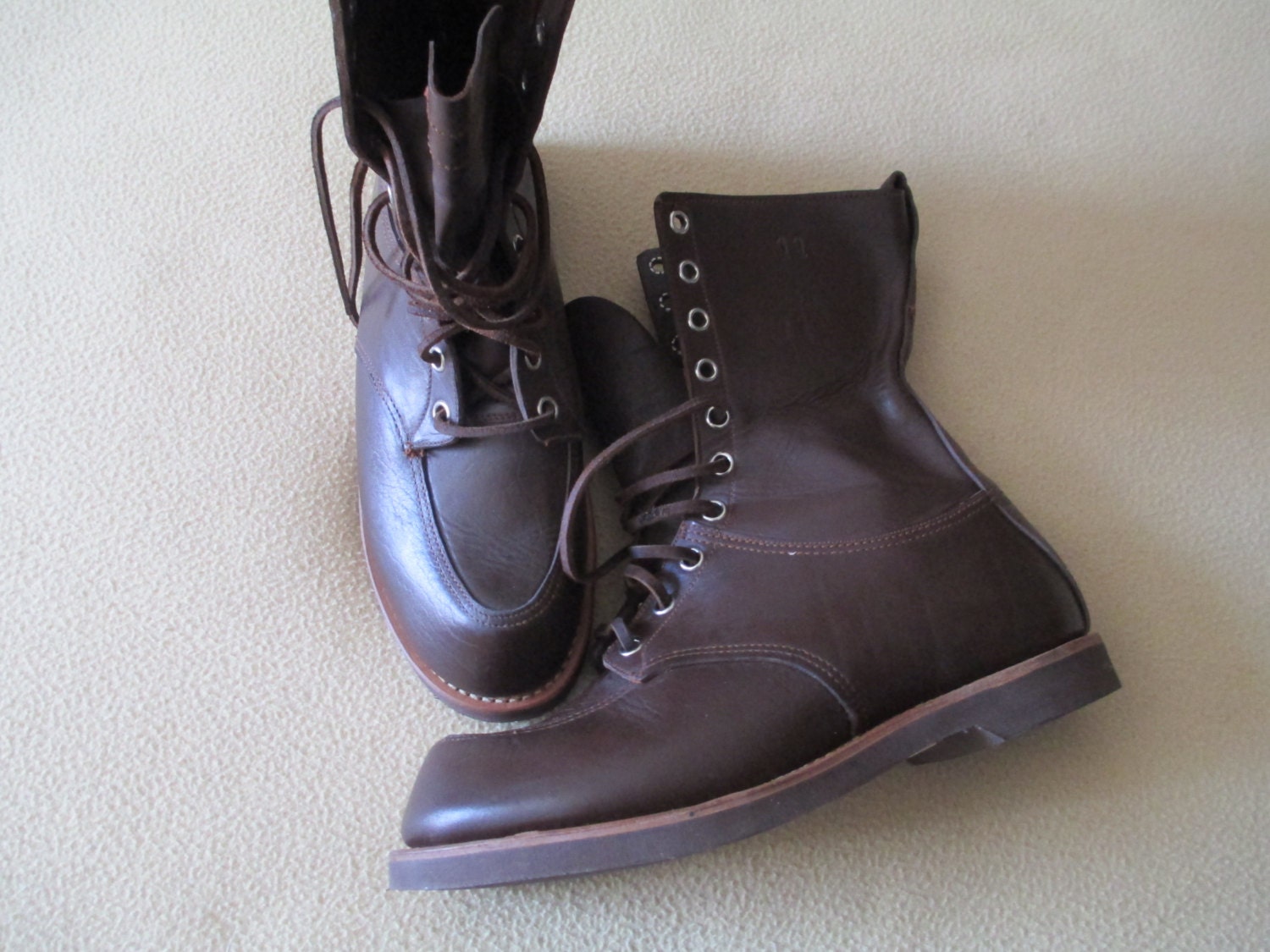 Vintage 1950 horsehide leather boots