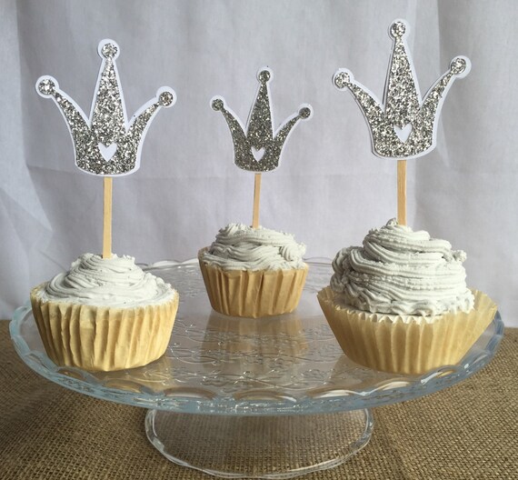 crown cupcake topper crown cupcake crown cutouts gold by FalcoClan