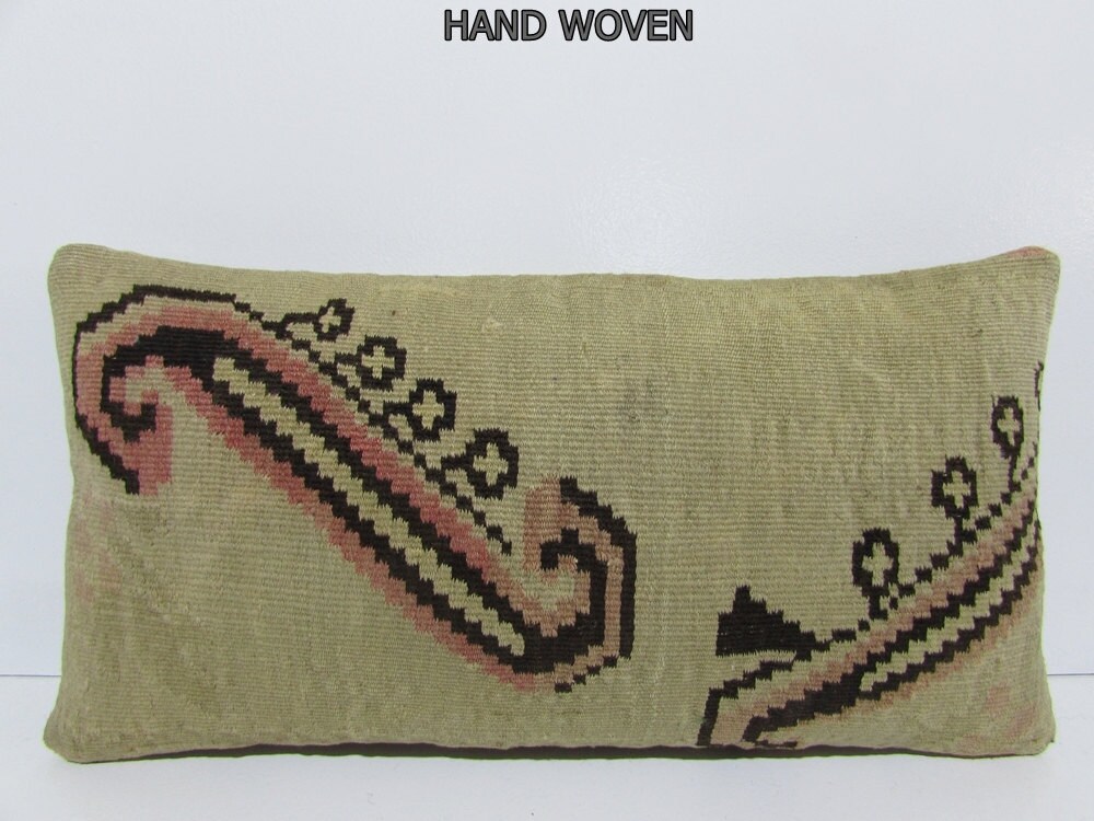 HAND WOVEN lumbar pillow cover ethnic pillow case bohemian