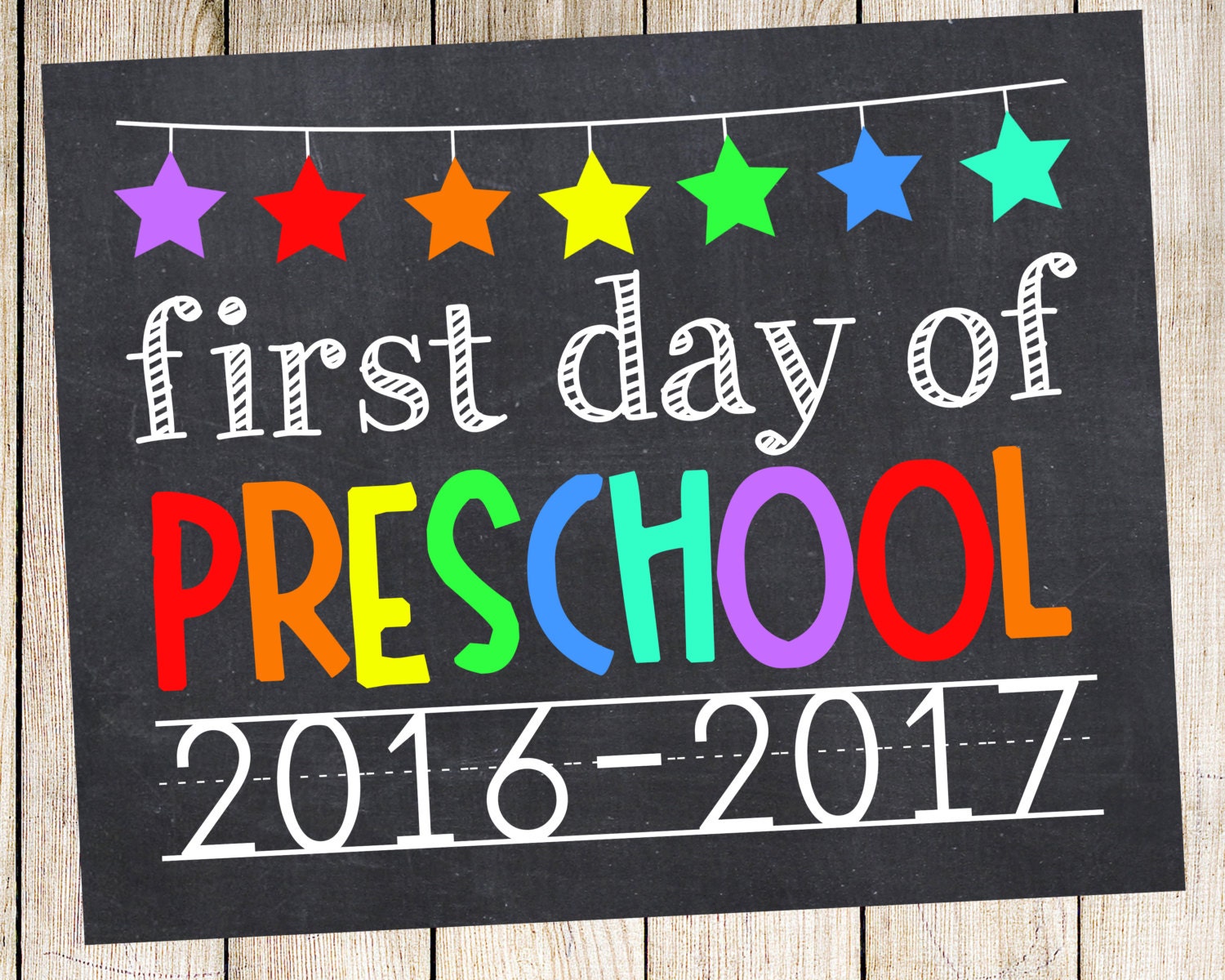 First Day of Preschool 2016-2017 Photo Prop by PrincessSnap