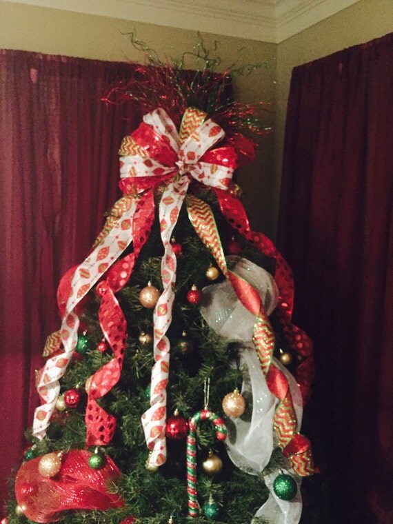 christmas tree bow topper christmas tree bow topper