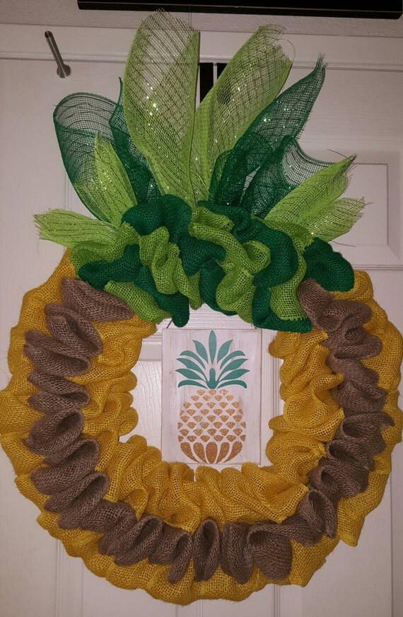 Pineapple inspired wreath by KBKreativeDesigns on Etsy