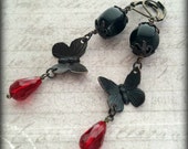 Butterfly Earrings, Butterfly Jewelry, Butterfly Brass, Black Butterfly, Butterfly Dangle, Red and Black, Dangle Earrings, Elegant Butterfly Butterfly Earrings, Butterfly Jewelry, Butterfly Brass, Black Butterfly, Butterfly Dangle, Red and Black, Dangle Earrings, Elegant Butterfly