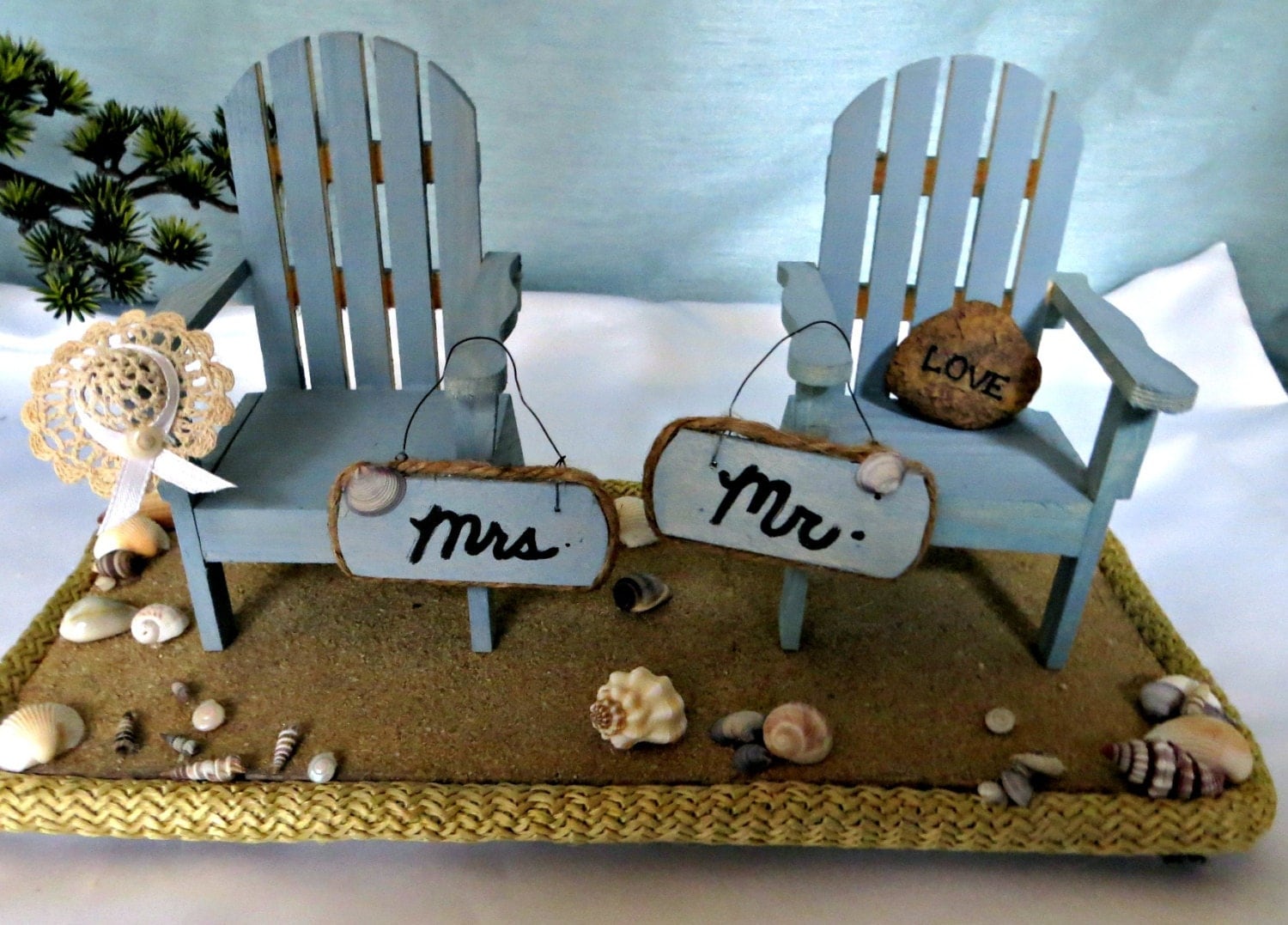 Mr and Mrs Adirondack Beach chair table top decor_beach