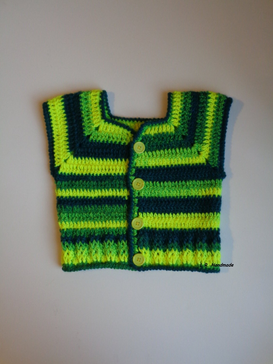 Crochet Boys Vest 2 to 4 yrs Toddler Clothes Chunky Warm