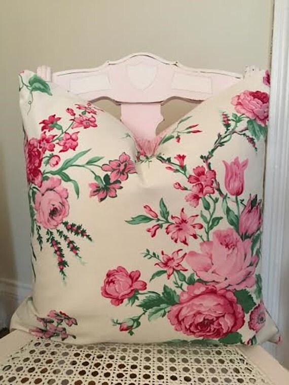 Shabby Chic Pillow Cover Pink Floral Pillow Cover Pink and