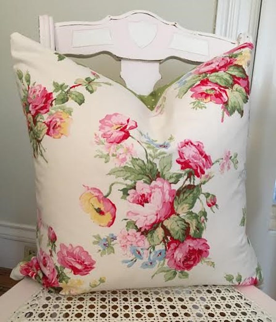 Shabby Chic Pillow Cover Cottage Chic Floral Print Home