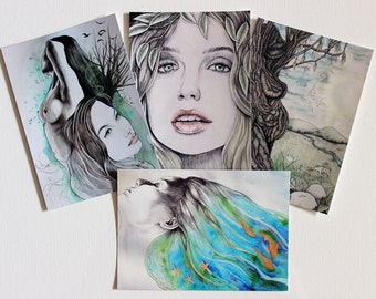 Postcard set of 4 printed on sustainable card