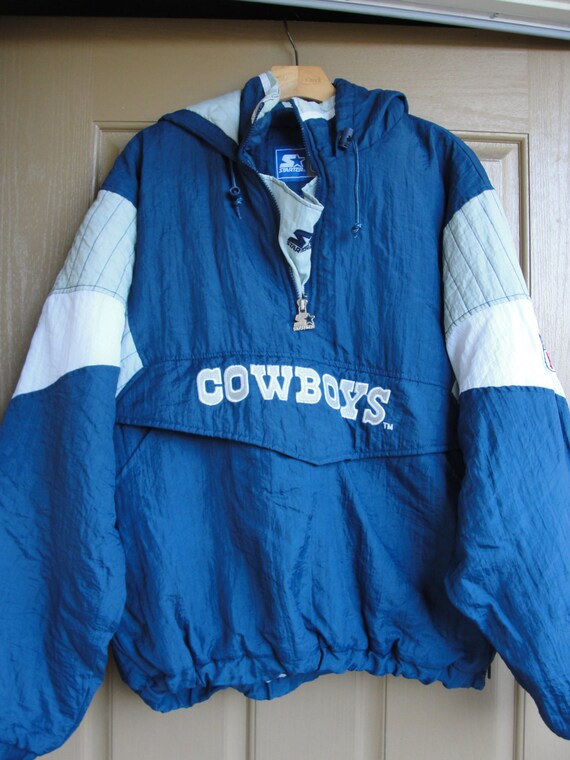 Official NFL Cowboys Starter Bomber Jacket Coat Hooded Warm