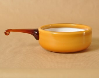 Holmegaard Kastrup - Michael Bang - Palet Glass bowl - Mustard / caramel - Herring bowl - Palette - Danish mid century