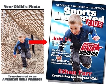 American Ninja Warrior Invite American Ninja Warrior Invitation Sports Illustrated invite Sports Illustrated Invitation Ninja Warrior Party