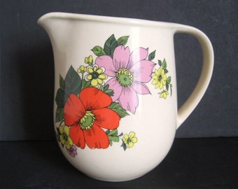 Vintage Romanian Pottery Jug - Made in Romania 1960s (water milk pitcher)