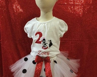 101 Dalmatian birthday tutu outfit for any age