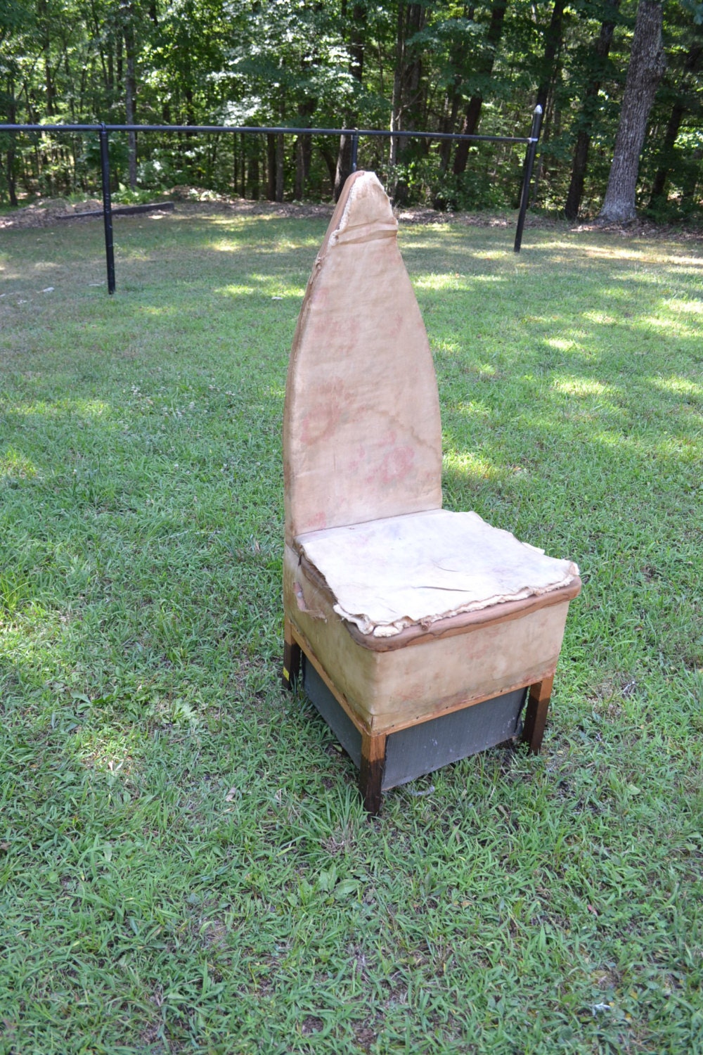 Vintage Sewing Chair Chest Box Storage Converted Ironing Board