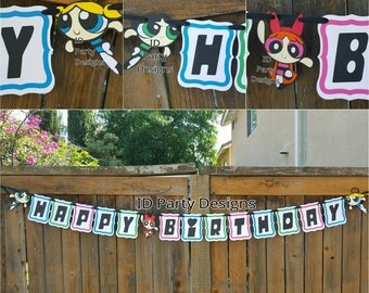 POWERPUFF GIRLS BANNER Power Puff Girls Cartoon network Bubble Blossom Buttercup