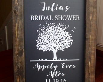 APPLEY EVER AFTER Wedding Chalkboard Easel Sign Wedding Day Decor Wedding Sign Aisle Decor Calligraphy Rustic Sign Fall Wedding Quote
