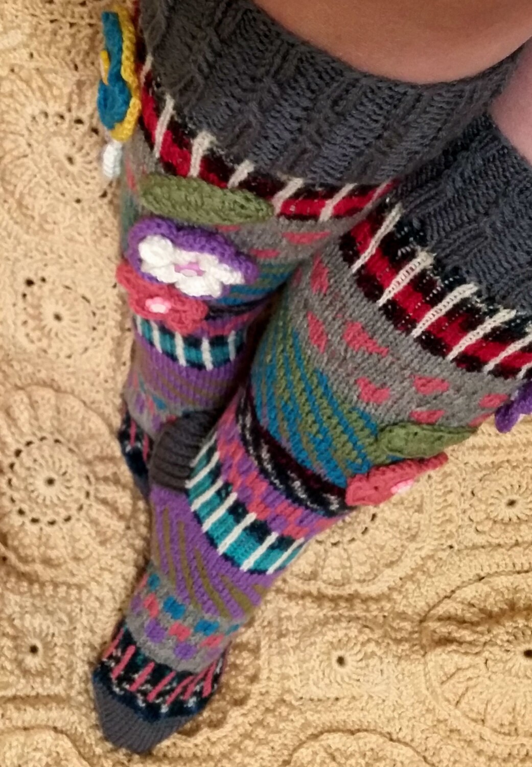 Hand knitted socks or gaiters/Hand knit socks/ Knitted Wool