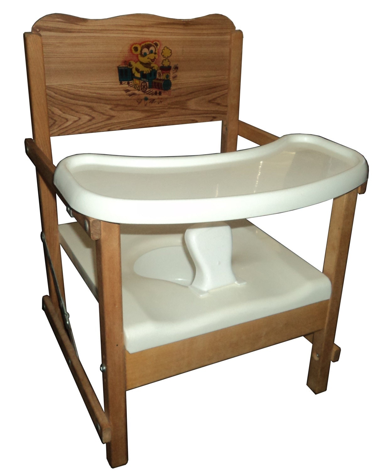 Wooden potty chair with tray old fashioned by 1950sPottyChairs