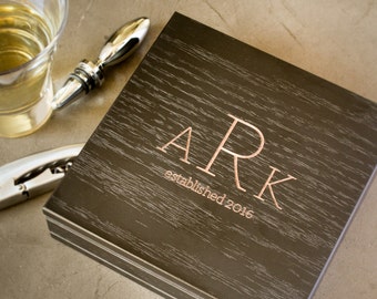 Custom Corkscrew Set, Personalized Black Box, Engraved Waiters Corkscrew Set: Wine Lover Gift, Anniversary for Men, Valentines Gift for Him