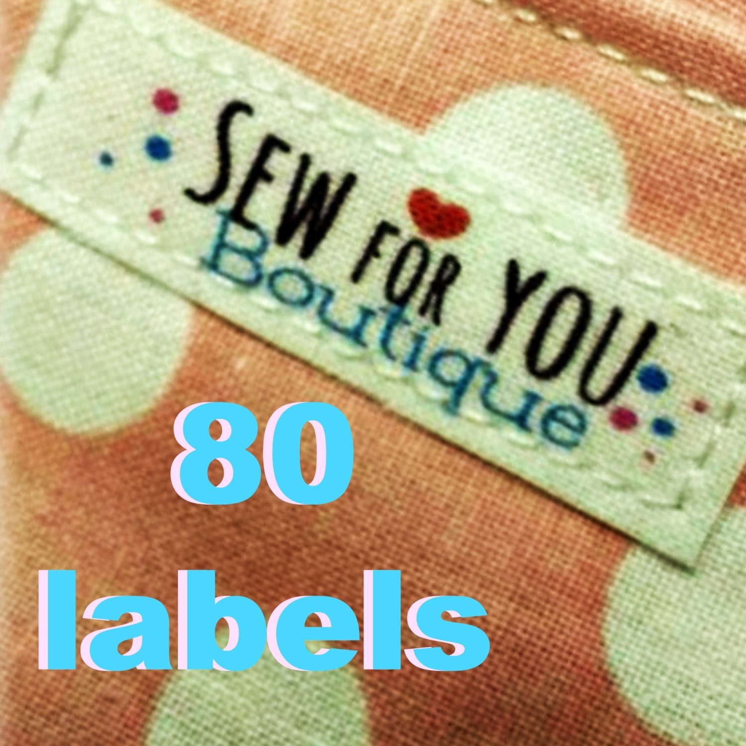 80 iron on tiny fabric labels 1.5x.5 doll clothes