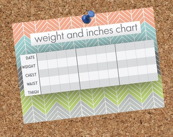 Printable Weight Loss Chart//8.5x11 AND 5x7