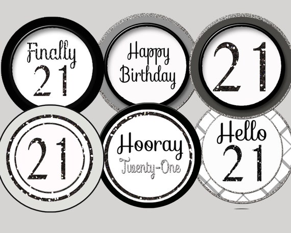  21 Cupcake Toppers Birthday