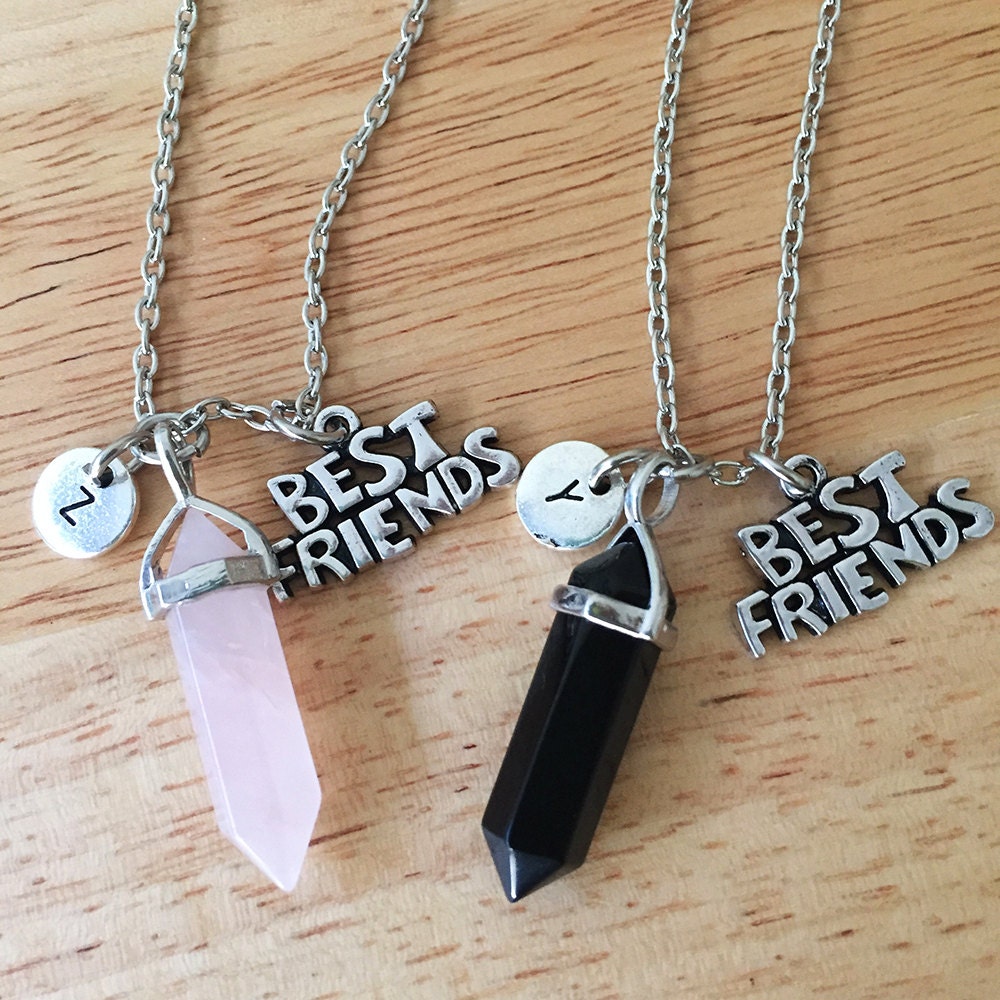 2 Crystal Best Friends Necklaces/ Pair Of Best Friends Initial