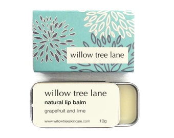 Grapefruit and Lime Natural Lip Balm, Vegan lip salve infused with essential oils, sliding tin