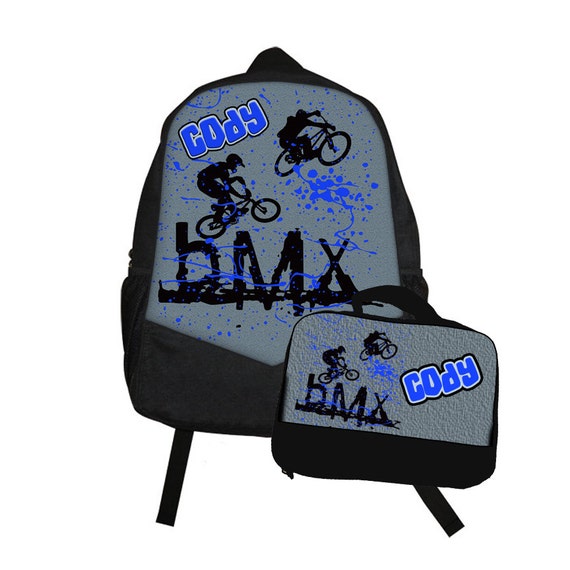 BMX Bike Backpack Lunch Bag Set Back to School Set BMX