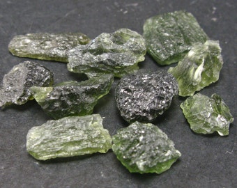 Lot of 10 Rare Moldavite Tektite From Czech Republic - 50 Carats
