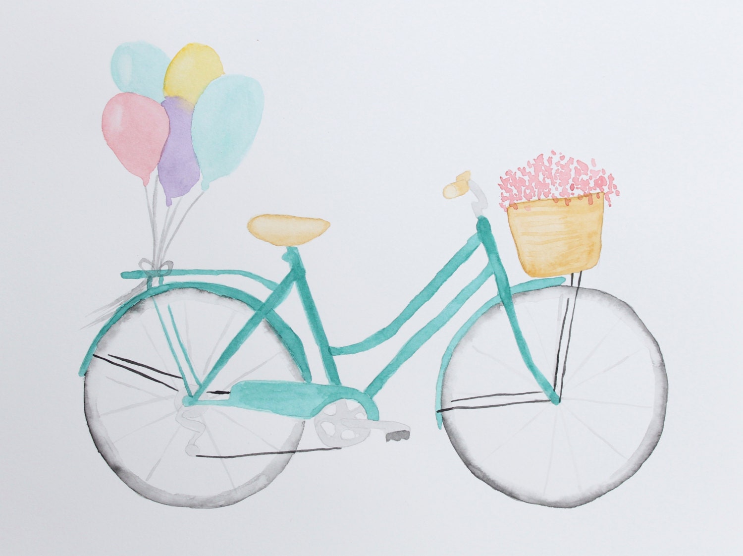 Watercolor Bicycle Painting Watercolor Painting by PaintAndGrace