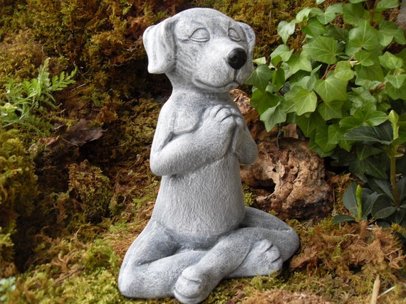 yoga dog garden statue