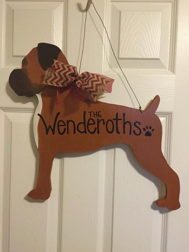 Boxer Dog Door Hanger Boxer Door Hanger Dog Door Hanger