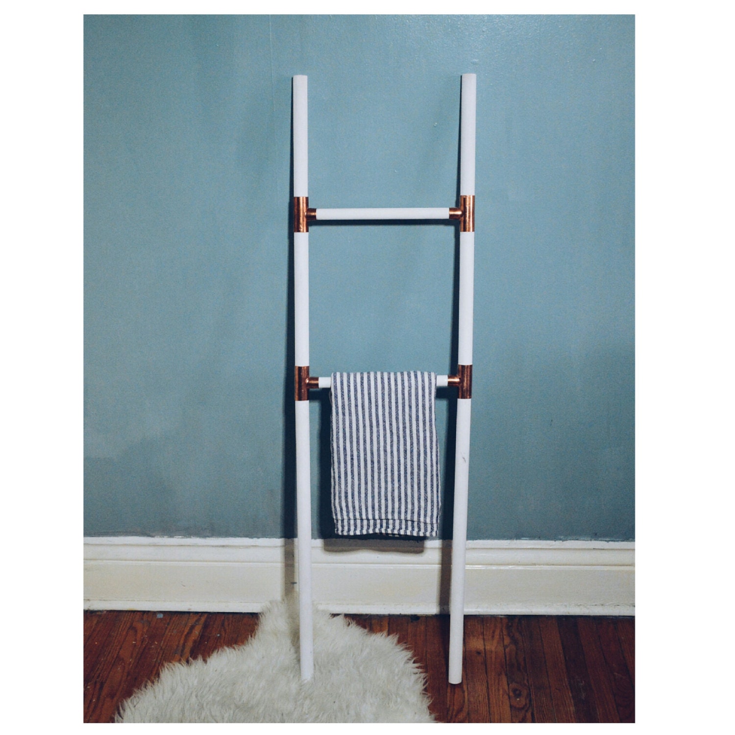 White and Gold Blanket Ladder / Towel Ladder / by LisaMTerry