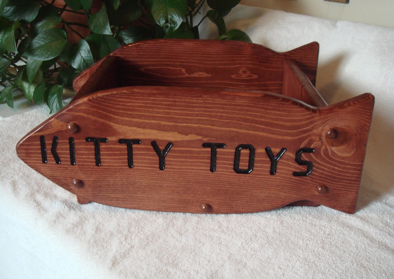 Cat Toy Box Can Be Personalized Fish by SammieJosDogProducts