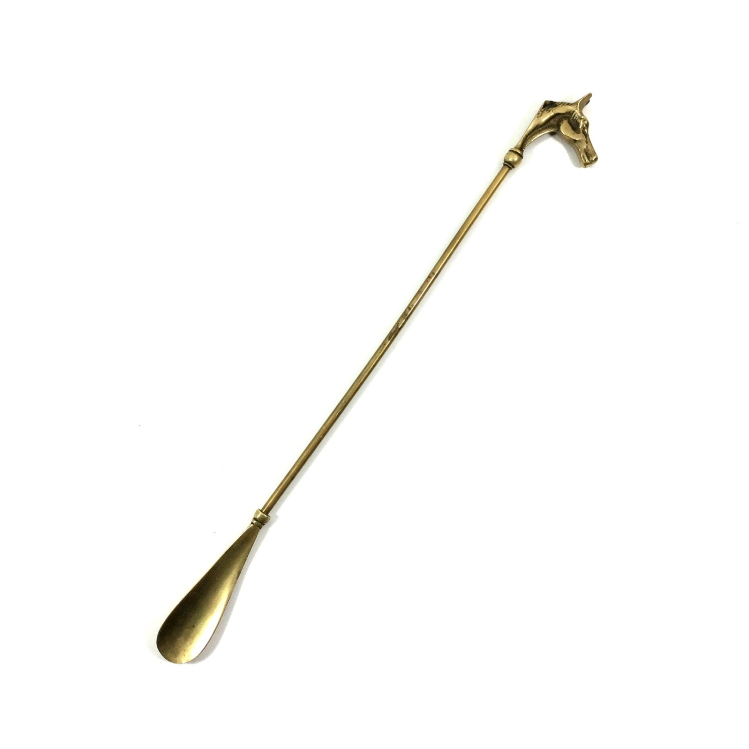 Vintage Brass Horse's Head Shoe Horn 18.75 Long